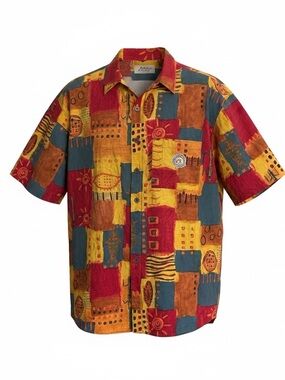 The Territory Ahead Vintage Abstract Print Button Up Camp Shirt Mens XL